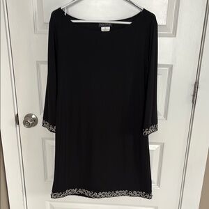 Black Dress with Silver Accents